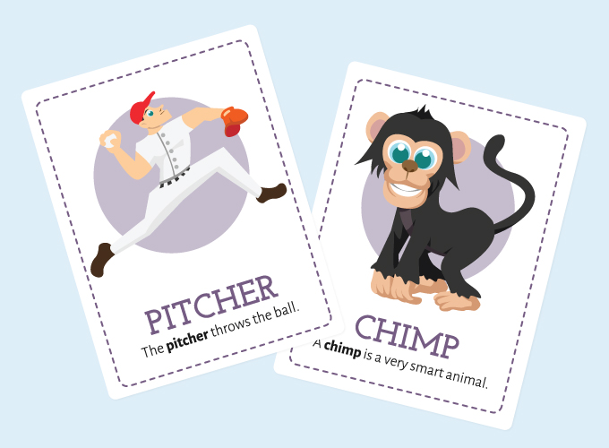 Cheetah Flash Cards: Pitcher and Chimp